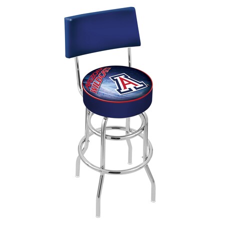 Holland Bar Stool Co 25" Chrome 2-Ring Arizona Swivel Bar Stool, Back L7C425ArizUn-D2